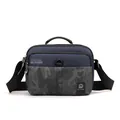 Men's navy blue camouflage crossbody bag with durable nylon and adjustable strap - L / Dark Blue