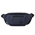 Marineblaue Bauchtasche für Herren mit verstellbarem Gurt und Reißverschlussfächern - Dunkelblau