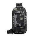 Men's camouflage crossbody chest bag with hardshell panel and anti-theft combination lock - New Camouflage