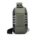 Herren Anti-Diebstahl Sling Bag in Armeegrün mit Zahlenschloss und reflektierendem Streifen - Armeegrün