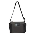 Men's dark grey waterproof crossbody bag with black geometric pattern and adjustable strap - Shoulder Style / Gray