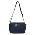 Men's navy blue water-resistant crossbody bag with adjustable strap and zip pockets - Shoulder Style / Dark Blue