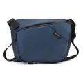 Sac bandoulière bleu foncé résistant à l'eau avec poche zippée et sangle ajustable - Bleu clair