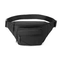 Sac de poitrine noir en nylon imperméable avec poches multiples et sangle ajustable - Noir