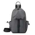 Marsupio da uomo in nylon impermeabile grigio scuro con tracolla regolabile - Grigio
