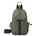 Borsa da petto da uomo in nylon impermeabile verde oliva con tracolla regolabile - Verde Militare