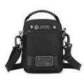 Waterproof black crossbody chest bag for men with multi-functional pockets and top handle - Black
