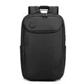 Wasserdichter schwarzer Business-Rucksack für Laptop mit mattem Finish und Doppel-Reißverschluss - Schwarz