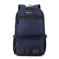 Donkerblauwe multifunctionele laptoprugzak met minimalistisch design en zijriemen - Donkerblauw