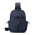 Wasserdichte marineblaue Herren-Brusttasche mit verstellbarem Riemen und vorderer Schnallentasche - Dunkelblau