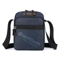 Borsa a tracolla uomo blu scuro in tessuto ripstop resistente con tasca frontale - Blu scuro