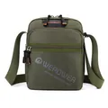 Borsa a tracolla da uomo minimalista verde militare in nylon impermeabile di alta qualità - Verde Militare