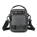 Waterproof dark grey crossbody bag for men with adjustable shoulder strap and top handle - Gray