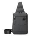 Sac de poitrine gris foncé minimaliste pour hommes en tissu Oxford résistant - Gris
