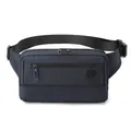 Men's dark blue versatile chest bag with adjustable nylon strap and zipper compartments - Dark Blue