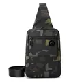 Sac de poitrine pour homme grande capacité avec motif camouflage jungle et texture en nylon - Nouveau Camouflage