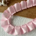 Elegante nastro di raso pieghettato rosa per artigianato fai-da-te e decorazioni 3 metri - Bordo a Forma di 8 / Rosa scuro