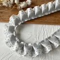 Silver-grey double-layer pleated lace ribbon with black polka dots for DIY crafts - Encrypted Gray Polka Dot Style / Gray