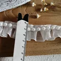 Witte organza geplooide kantafwerking met parels voor Lolita-jurkmanchetten - Witte Gekralde Geplooide Stijl