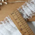 5cm doppellagige, plissierte weiße Spitzbordüre für Lolita-Ärmel und DIY-Basteln - Länge 1 Meter / Weiß