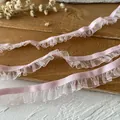 Elastische hellrosa Plissee-Spitzenborte für DIY-Nähen und Ärmeldekorationen - Standard-Stil (B1) / Rosa