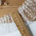Pizzo in tulle plissettato a pois per abiti Lolita e accessori per animali, 4,5 cm - Bianco