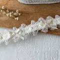 Cinta de encaje blanco de estilo francés con lazos de satén para manualidades y moda Lolita - Cinta Beige