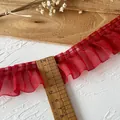 5cm red pleated organza lace trim for DIY sewing and handmade garment decoration - No. 9 All Red Style (5719536925768)
