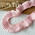 Pleated pink satin fabric lace trim for DIY crafts and doll dress accessory - Pink / Length One Meter-Width Three Centimeters