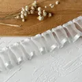 White ruffled organza lace trim for DIY crafts and garment sewing accessories - White