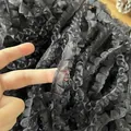 5m schwarzer plissierter Organza-Rüschenbesatz für Puppenkleidung und DIY-Nähen - Schwarz
