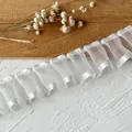 Elegant 3.2cm white ruffled organza lace trim for DIY garment and skirt decoration - Unilateral / 1m Length (Approx. 3cm Width) / White
