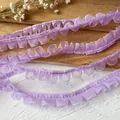 Lila doppellagige plissierte Chiffon-Spitzenborte für DIY-Nähen und Bekleidungszubehör - Lila