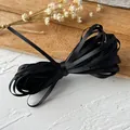 Black 3mm wide satin silk ribbon for DIY crafts and handmade doll clothing decoration - Black