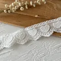 Nastro in pizzo bianco ricamato con cuori per abiti e decorazioni regalo fai-da-te - Stile Bordo a Festoni Cuore (3#)