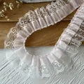 Roze en witte gelaagde geplooide kantafwerking met ruches voor DIY-naaiprojecten - Lichtroze (Breedte ca. 5cm) / Lichtroze