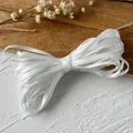 Single roll of 3mm white satin silk ribbon for DIY crafts and gift decoration - White