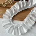 5cm witte satijnen ruches kant voor DIY naaien en elegante kleding decoratie - Wit