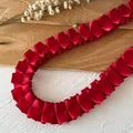 Close-up of vibrant red pleated satin ribbon with wavy texture for DIY sewing and crafts - No. 6 Red Style (5609376049192)