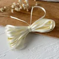 Ruban de soie satinée beige 3mm pour bricolage DIY et accessoires de vêtements de poupée - Light jaune