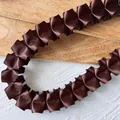 Deep brown pleated satin ribbon trim with elegant ruffled wavy texture for DIY sewing decor - Brown No. 19 No. 2 3 Meters Long 2.5 Cm Wide Double-sided.