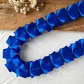 Bright blue pleated satin ribbon trim for dress accessories and DIY crafts - Central Line Pleated Style