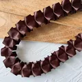 Cinta de satén plisada marrón oscuro para costura DIY y accesorios decorativos - Volante de Una Capa Marrón Oscuro (Ancho 2.5cm) No.1 / 5 Metros