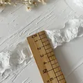 Bordure en dentelle à carreaux bouffante blanche de 4 cm pour couture DIY et artisanat - Version Étroite / Blanc