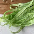 Groen en wit geblokt lint voor DIY-knutselen en decoratieve verpakkingen - Lichtgroen
