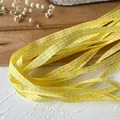 Klassisches gelb-weißes Gingham-Karoband für Geschenkverpackungen und Bastelarbeiten - Gelb