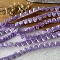 Elegant purple pleated satin ribbon trim with silky finish for DIY sewing and crafts - Purple