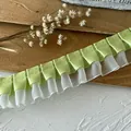 Διπλή πλισέ δαντέλα σε πράσινο matcha για χειροποίητα φορέματα και διακόσμηση - Στυλ διπλής στρώσης / Πράσινο του Φρούτου