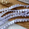 Lavender pleated lace trim with satin sheen for DIY Lolita craft and garment decoration - Narrow Pleated Edge / Lilac Style No 4