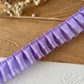 Violetter doppellagiger Organza-Faltenbesatz für DIY-Kleidung und Basteldekoration - Lila Organza Plissee (1#)
